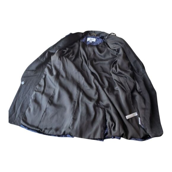 highline Navy Velvet Tuxedo Blazer Cape Statement Slit Sleeves Size 4 - Picture 6 of 11